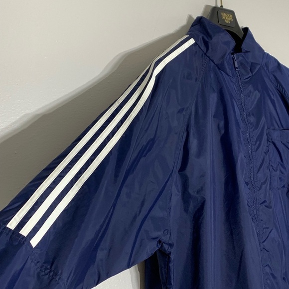 Vintage 90s Adidas Zip Up Windbreaker jacket navy blue what men’s XL active - Picture 4 of 8